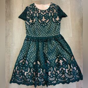 Vintage Style Elegant Green Lace Dress